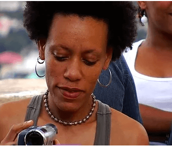 Bev with camera filming A Family Affair