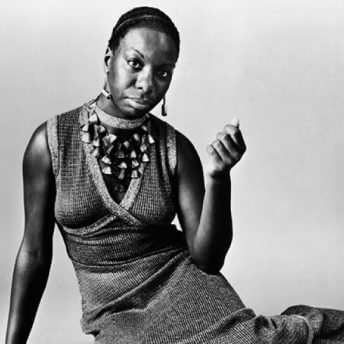 Nina Simone posing for the camera