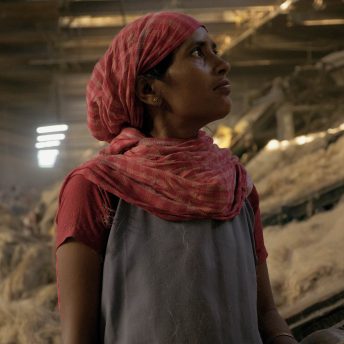 Female worker in jute house